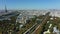 Aerial panorama of Paris France with Grand Palais and Eiffel Tower