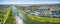 Aerial panorama of Patterson Lakes suburb and river, Melbourne,