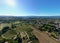 Aerial Panorama of Pertuis: Summer Horizon in Vaucluse, Luberon - Panoramic Drone View of Meadows, Vineyards and Nature