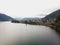 Aerial panorama of picturesque tourist town Zell am See at alpine mountain lake Zell in Salzburg Austria alps Europe