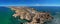 Aerial panorama from Ponte Piedade with the lighthouse in Lagos Portugal