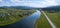 Aerial panorama of the river of Belaya