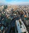 Aerial panorama from Roppongi over Downtown Tokyo, with landmark Tokyo Tower