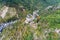 Aerial Panorama shot of the Castle Maus, Germany Rhine River Valley