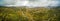 Aerial panorama of Snowy River and mountains in Australian Alps, Australia