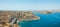 Aerial panorama sunrise photo - Ancient capital city of Valletta