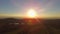 Aerial panorama of a sunset in the city