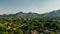 aerial panorama of Tepoztlan with a beautiful sunset in the background. mexico