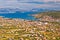 Aerial panorama of Trogir and Kastela bay