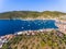 Aerial panorama of Vathy Ithaca Island in Greece