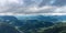 Aerial panorama view Berchtesgaden National Park, Alps mountains, meadow, forest, Germany Austria boarder Kehlsteinhaus Eagle`s