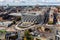 Aerial panorama view of Leeds city centre cityscape skyline