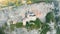 Aerial Panorama View of Madonna della Corona Sanctuary, Italy. The Church Built in the Rock.