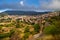 Aerial panorama view of Orgosolo, Sardinia, Italy