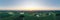 Aerial panorama view of  sunrise over the Ridgway near Swindon