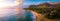 Aerial panorama of the west coast of Oahu