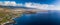 Aerial panorama of the western coastline of the Big Island