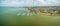 Aerial panorama of Williamstown coastal suburb in Melbourne, Australia.