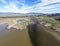 Aerial panorama of Zhrebchevo Reservoir, Bulgaria