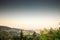 Aerial panoramal of the papuk mountains and the plains of Slavonija of Nothern Croatia seen from a hill of Papuk Park prirode