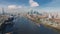 Aerial panoramic cityscape view of London and the River Thames, England