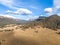 Aerial panoramic drone view of Wolgan Valley along the Wolgan River in the Lithgow Region of New South Wales, Australia.