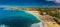 Aerial panoramic images of Dicky Beach, Caloundra, Australia