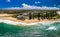 Aerial panoramic images of Dicky Beach, Caloundra, Australia