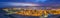 Aerial panoramic nocturnal view on Eilat Israel and Aqaba Jordan cities