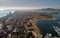 Aerial panoramic photography La Manga del Mar Menor townscape