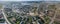 Aerial panoramic top view of Almetyevsk city.