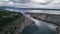 Aerial panoramic video with Maslenica bridge in Croatia