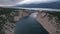 Aerial panoramic video with Maslenica bridge in Croatia