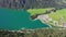 Aerial panoramic video of north part of Achen lake near Achenkirch in Tirol