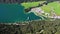Aerial panoramic video of north part of Achen lake near Achenkirch in Tirol