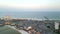 Aerial panoramic video Pensacola Beach FL summer sunset view of Gulf of Mexico
