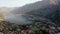 Aerial panoramic video of the picturesque bay of Kotor