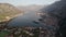 Aerial panoramic video of the picturesque bay of Kotor