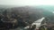 Aerial panoramic view ancient Toledo city. Spain