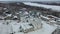 Aerial panoramic view of architectural complex of Resurrection Monastery in Russian town of Murom on winter day