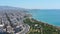 Aerial panoramic view of Athens, charming Aegean Sea and cityscape