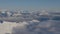 Aerial Panoramic View of Canadian Mountain covered in snow