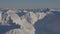 Aerial Panoramic View of Canadian Mountain covered in snow