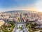 Aerial Panoramic view of the center of Thessaloniki city, Greece