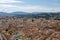 Aerial panoramic view of city of Florence from cupola of Florence Cathedral