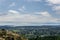 Aerial panoramic view of the city of Victoria from mount Douglas park with a beautiful Pacific Ocean scene