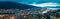 Aerial panoramic view Cityscape of Bergen and