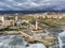 Aerial panoramic view on coastline in Torrox Costa, Costa del Sol, small touristic town between Malaga and Nerja, Andalusia, Spain