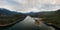 Aerial Panoramic View of Daisy Lake and Sea to Sky Highway in the Canadian Mountain Landscape