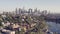 Aerial panoramic view of downtown Los Angeles in California